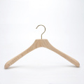 Customize clothes hanger wood closet hanger wooden luxury coat hanger with gold hook